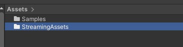 Add Streamingassets folder in Assets directory