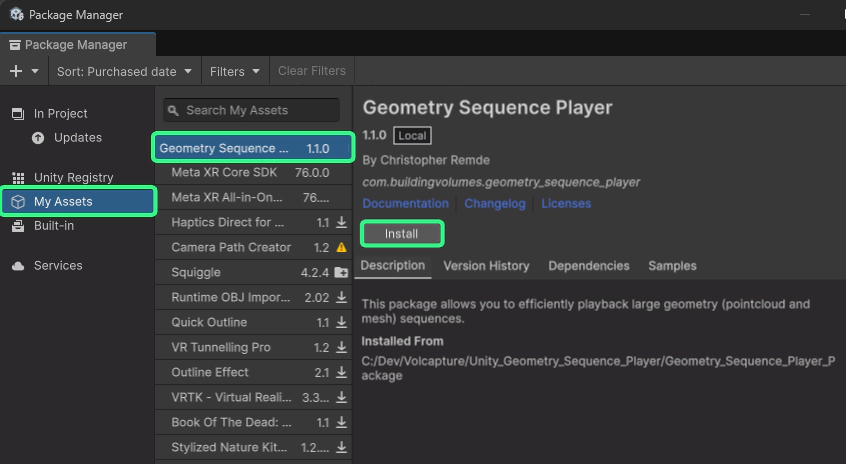 Select Unity Store Version