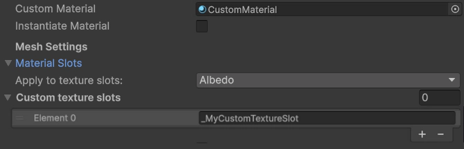 The material options